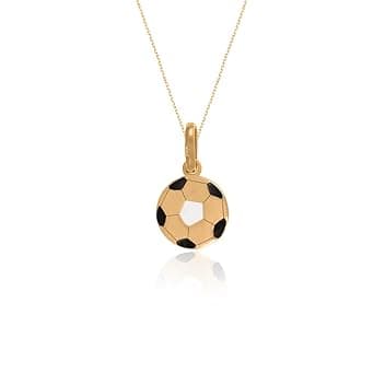 Sakrami Collana per bambini in oro 9 carati con pendente a forma di Pallone da Calcio smaltato – Gioielli sportivi per bambini e ragazzi – Idea regalo per Compleanni, Comunioni e Cresime + Confezione Regalo