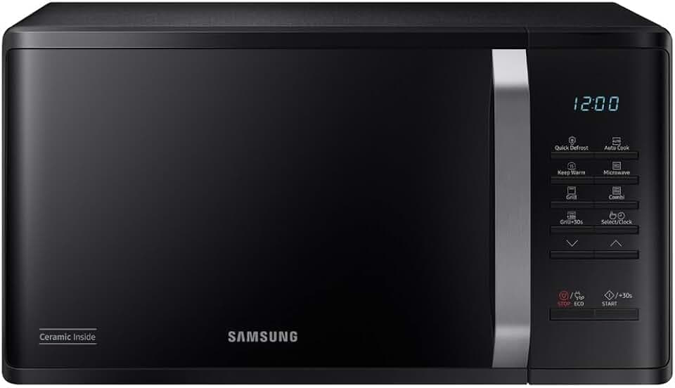 Samsung Forno a Microonde Grill Cottura Croccante MG23K3523CKE1 con Piatto Doratore incluso, Programmi Automatici, Quick Defrost, Capacità: 23L, Colore: Nero, LxAxP: 48,9 x 27,5 x 39,2 cm