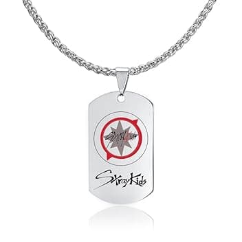 ZHENGGE Kpop Stray Kids Collana con ciondolo a forma di merch, per bambini, in acciaio inox, per regali, Acciaio inossidabile