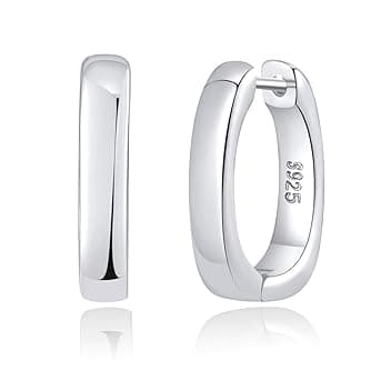 Generic Orecchini da donna in argento Sterling 925, 15 mm, piccoli orecchini ad anello da donna, ipoallergenici e leggeri, regalo alla moda, adatti per l'uso quotidiano e per le feste
