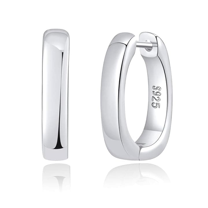 Generic Orecchini da donna in argento Sterling 925, 15 mm, piccoli orecchini ad anello da donna, ipoallergenici e leggeri, regalo alla moda, adatti per l'uso quotidiano e per le feste