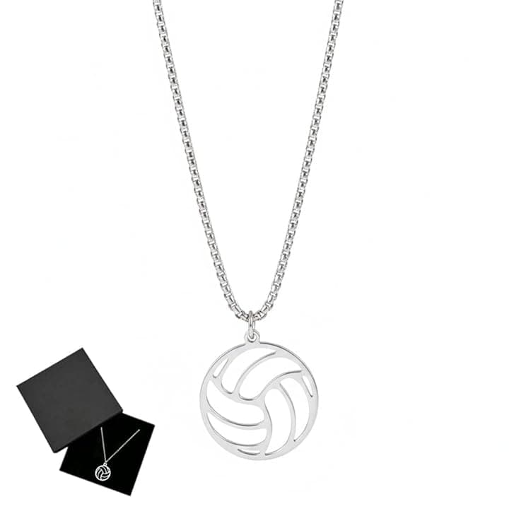 TEOZBLU TEOZBLU Pallavolo Idee Regalo,Gadget Pallavolo,Collana Cava Da Pallavolo In Acciaio Inox,Collana Pallavolo Ragazza,Minimalista Gioielli Sportivi Catena Clavicola Regali Per Ragazze Adolescenti Ragazzi