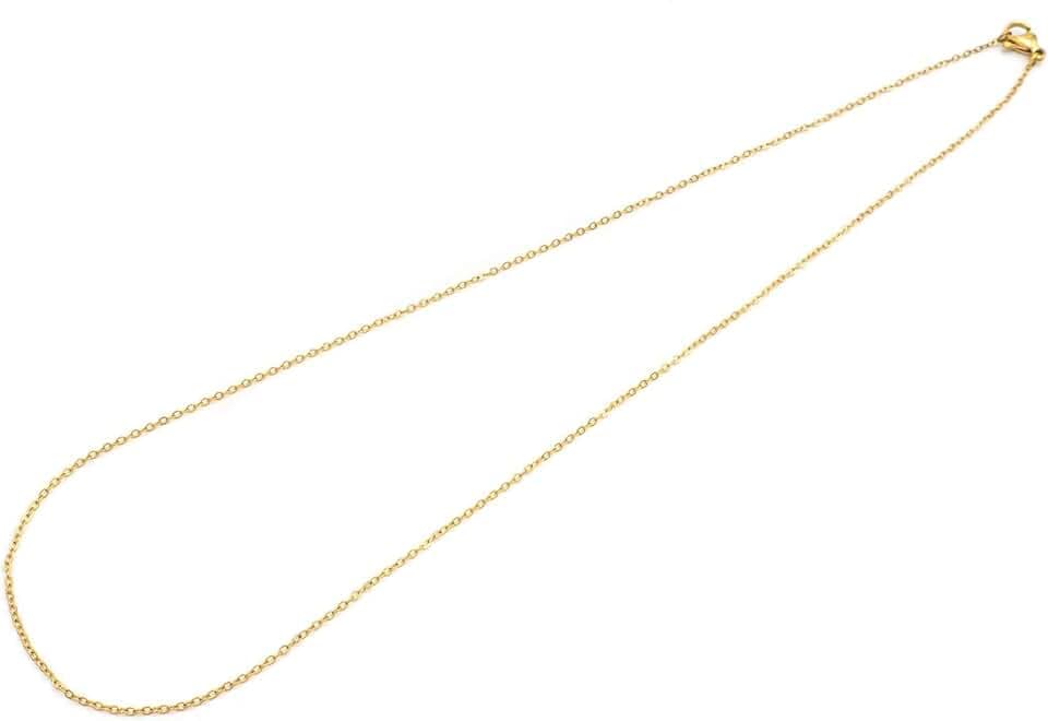 Vintageparts FACHHANDEL FÜR SCHMUCKZUBEHÖR Vintageparts, delicata catena a maglie in acciaio inox 304, color oro, 45 cm, 1 pezzo, ciondolo, creativo, delicato, adulti, bambini, ragazzi, semplice