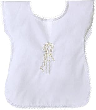 Camicia da battesimo Unisex, Vestina per Battesimo Unisex - Made in Italy, Ricamata a Mano, Taglia Unica