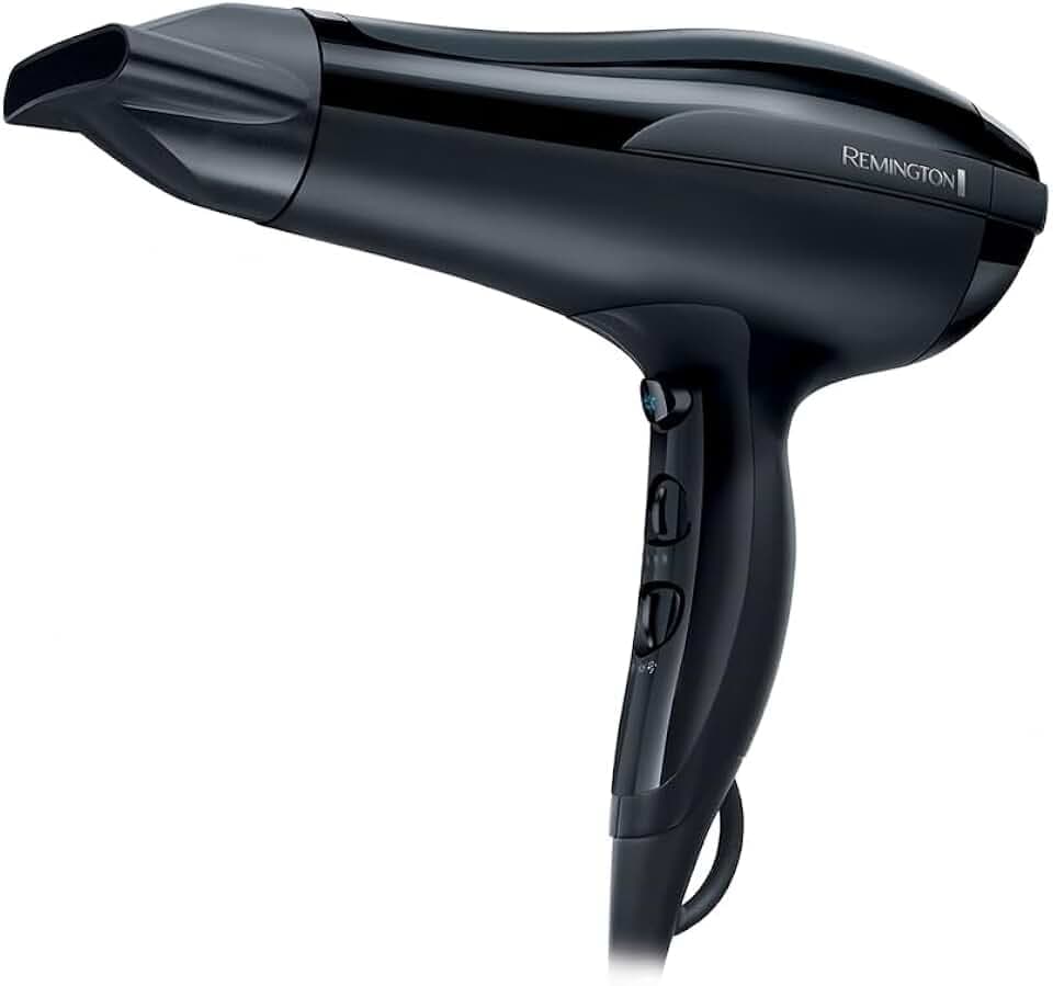 Remington Pro-Air D5210 - Asciugacapelli 2200W, Con Ioni per risultati piu Luminosi e meno Crespi, Bacchetta per styling, 3 livelli di riscaldamento e 2 livelli di ventola, Nero