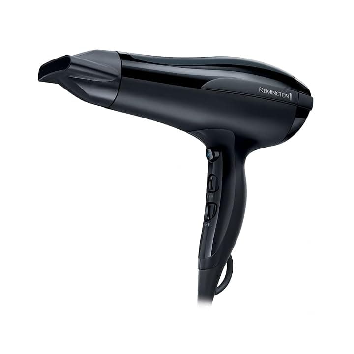 Remington Pro-Air D5210 - Asciugacapelli 2200W, Con Ioni per risultati piu Luminosi e meno Crespi, Bacchetta per styling, 3 livelli di riscaldamento e 2 livelli di ventola, Nero