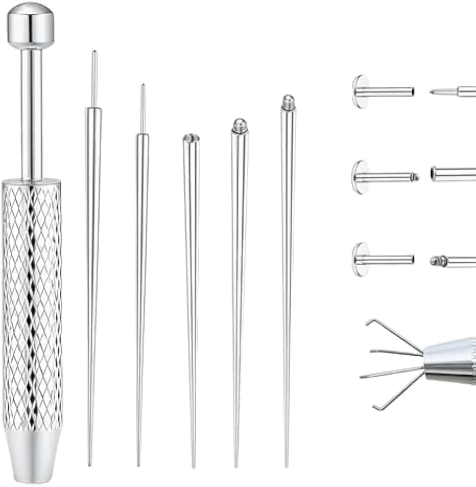 AstraGlam Set di Pinze per Piercing da, Strumento di Apertura per Sfere di Piercing, Accessori per Piercing a Orecchio e Naso
