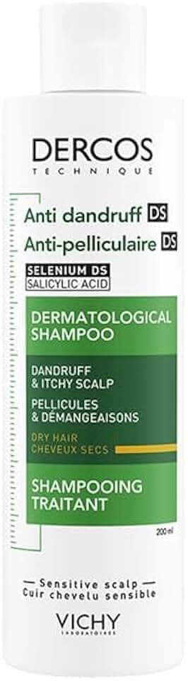 Vichy Dercos, Shampoo Anti-Forfora DS, Per Capelli Secchi, Azione Riequilibrante, Effetto Anti-Ricomparsa, Arricchito con Disolfuro di Selenio e Acido Salicilico