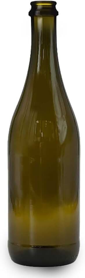 40 Pezzi Bottiglia Emiliana per Vino Spumante e Prosecco da 750ml con Predisposizione per il Tappo a Corona o di Sughero (29mm) Colore Uvag