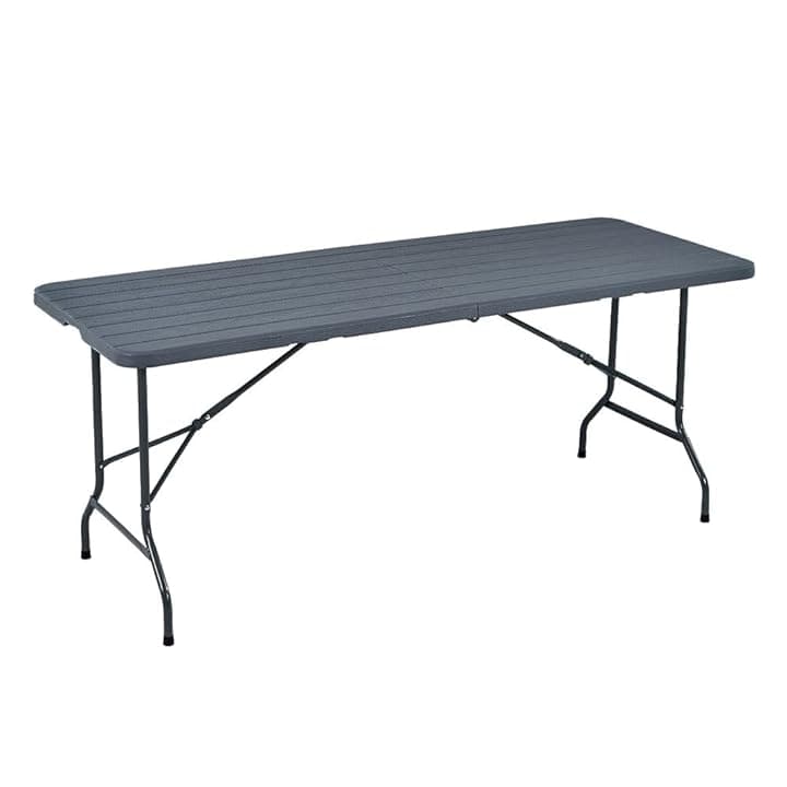 Hortan Tavolo Pieghevole Rettangolare Multifunzione Con Piano In Resina E Struttura Richiudibile Salvaspazio In Acciaio, Per Arredo Esterno, Interno, Giardino, Terrazzo, Pic Nic e Campeggio