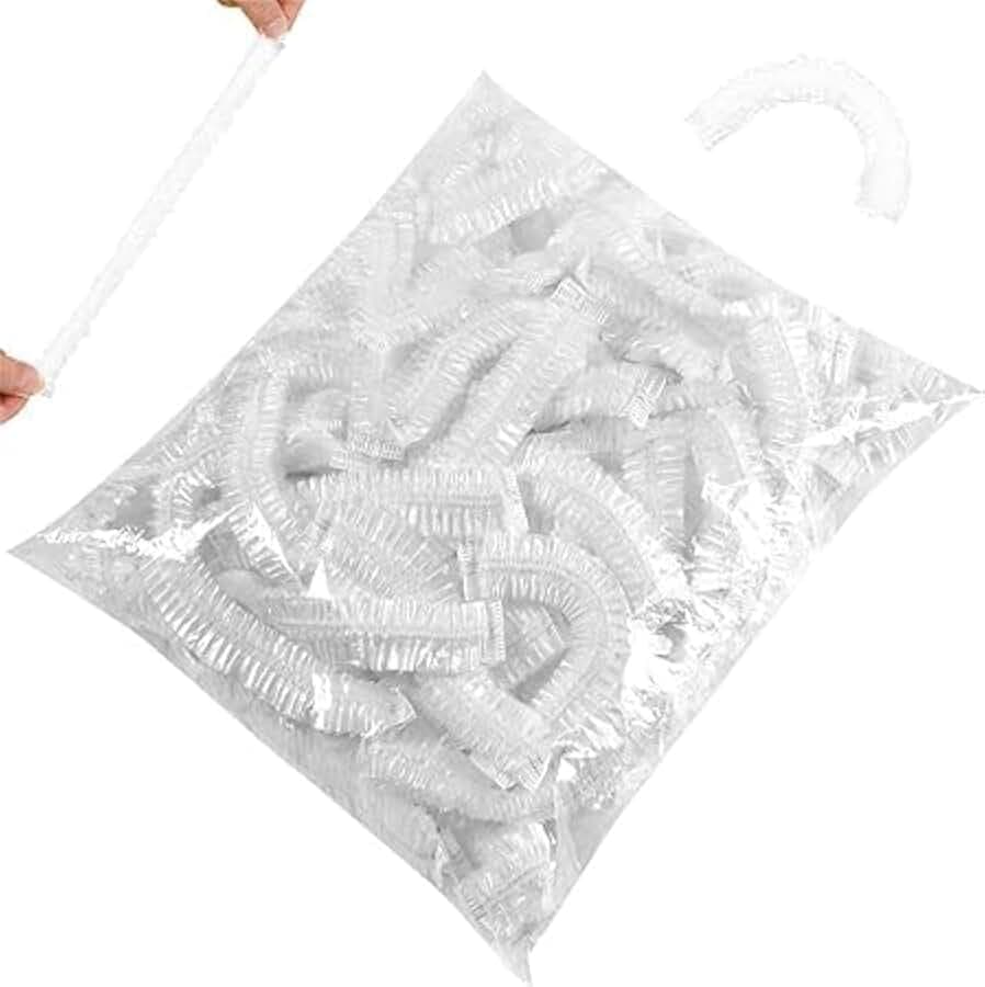 SQUADO 100 Sacchetti di Conservazione Freschi, Sacchetti Alimenti, Copri Recipienti, Design Bocca Elastica, Sacchetti Trasparenti Copri Alimenti con Elastico per Mantenere Freschi Cibi e Verdure