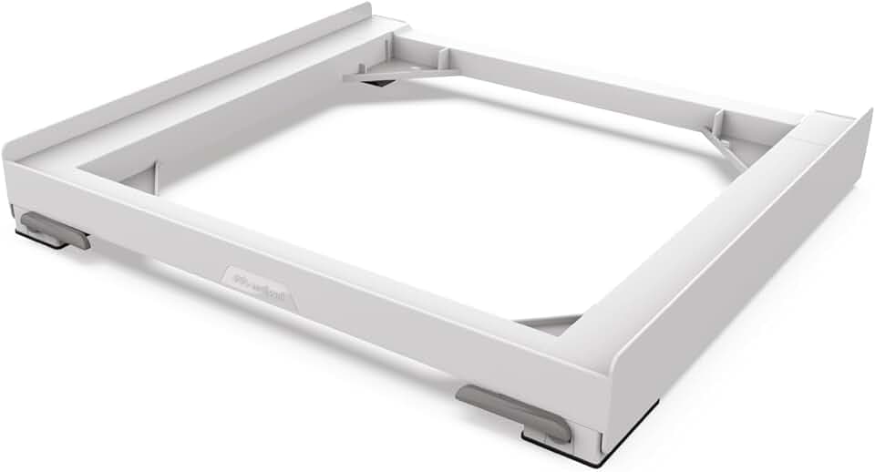 Meliconi Base Move Evo, Base Anti-Vibrazione con Ruote e Freni, Compatibile con Lavatrici e Asciugatrici 60 cm, Portata 250 Kg, Bianco