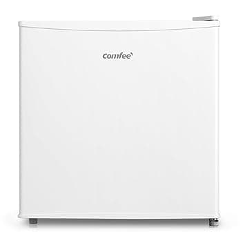 COMFEE' RCD50WH2(E) Mini frigo bar 43L e zona refrigerante, Frigorifero piccolo Monoporta, Silenzioso, Adatto per Hotel, Casa, Ufficio, 47.2 x 45 x 49.2 cm, Bianco
