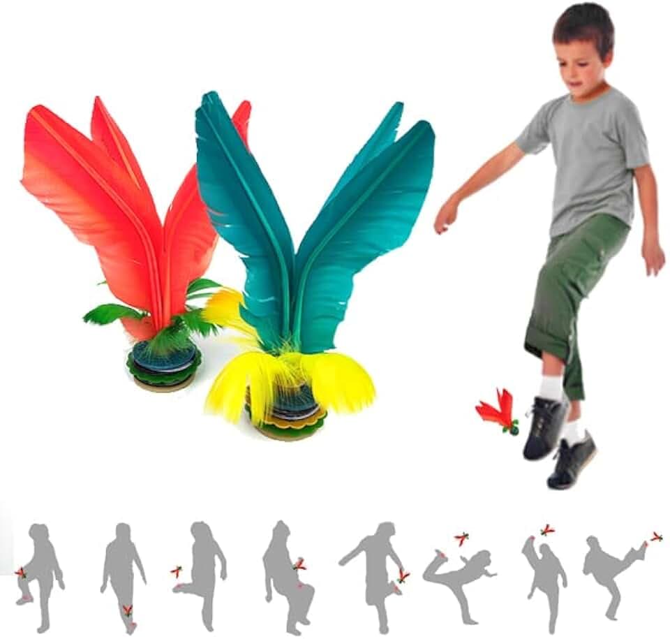 Kick Shuttlecock,Cinese Jianzi Feather Kicking Shuttlecock,Piume Colorate Jianzi Cinese per per Gioco Sportivo Esercizio Piede,volano del Piede,volano a calci all'aperto o al Coperto，2pc