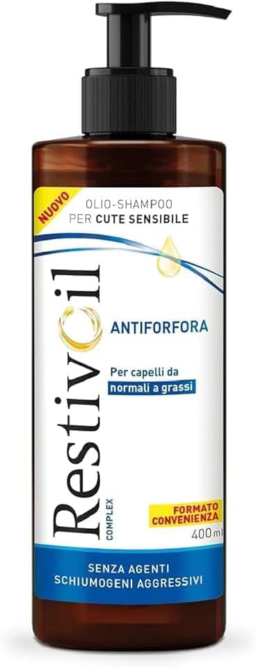 RestivOil Complex Shampoo Olio Antiforfora per Capelli da Normali a Grassi con Azione Antiseborroica e Anti Prurito, 400ml