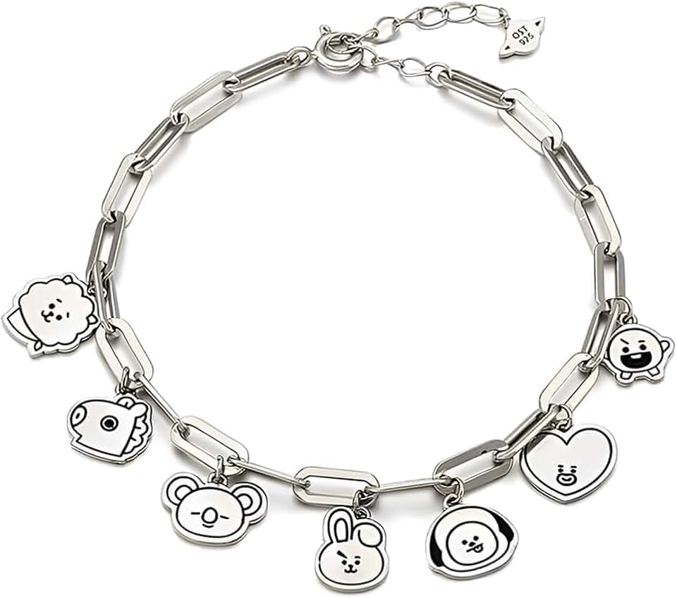 AYVRUOP Kpop Bracciale,Braccialetto BTS,Ragazza Bracciale,Anime Bambina Cartoon Merch Bracciale Donna Bracciale Bambina on Ciondoli Regalo di Compleanno(AYV)