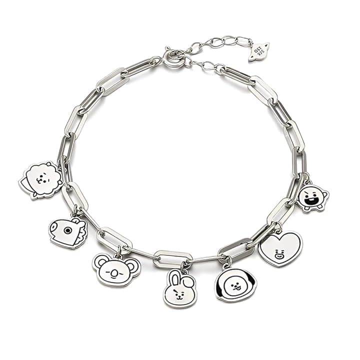 AYVRUOP Kpop Bracciale,Braccialetto B_T_S,Ragazza Bracciale,Anime Bambina Cartoon Merch Bracciale Donna Bracciale Bambina on Ciondoli Regalo di Compleanno