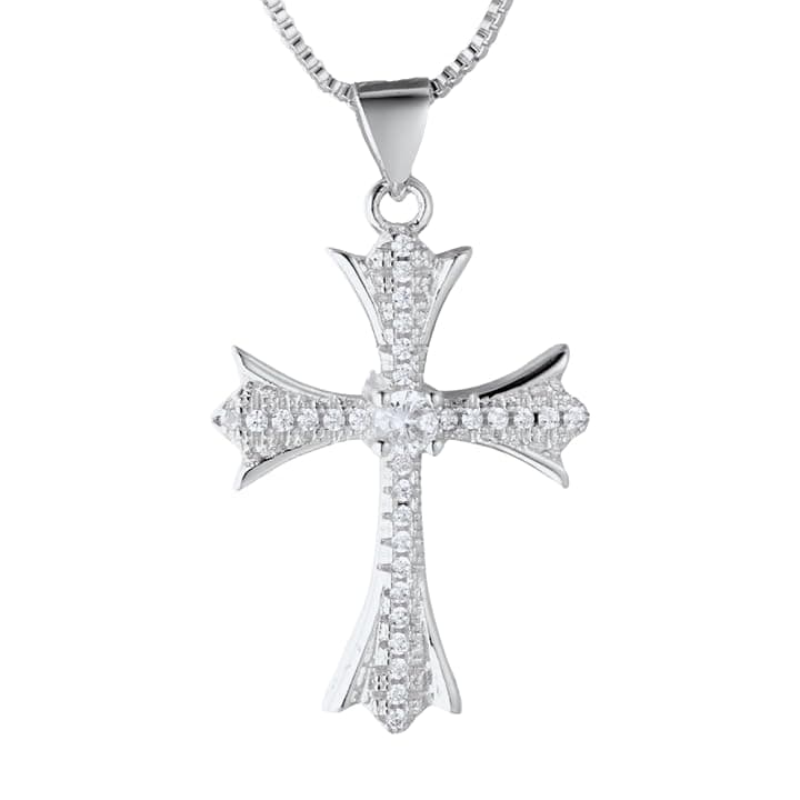 HALUKAKAH Collana Pendente Croce per Ragazzi, 4,0 ct Diamanti Coltivati in Laboratorio, Placcato in Oro Giallo 18K/Oro Bianco Platino Argento Sterling 925, Catena a Scatola 40/45cm, Gioielli Religiosi