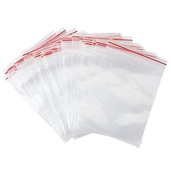 Carehabi 100 sacchetti con zip, richiudibili, trasparente con cerniera, di plastica (10 x 15) Global Recycled Standard