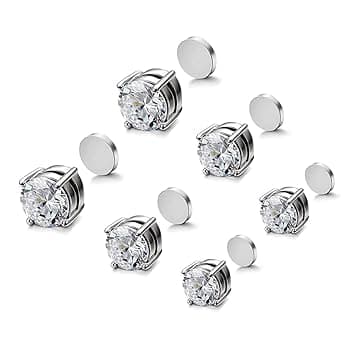 XOUDKE 3 Paia Orecchini Magnetici in Acciaio Inossidabile per Uomo Donna Unisex Non-Piercing Calamita Finti Orecchino Set,5/6/7mm