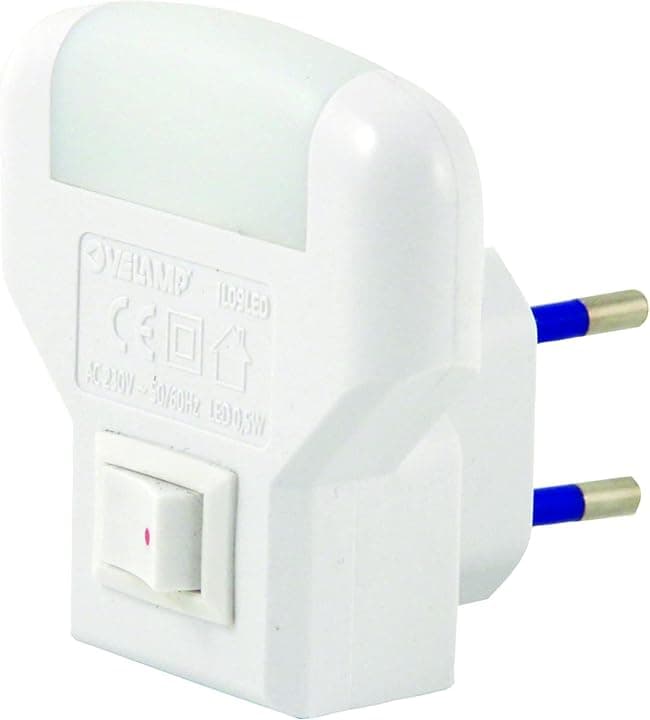 VELAMP - Luce Notturna Bambini e Adulti Bianca Naturale 4000K, Luce Notturna da Presa LED con Interruttore ON/OFF Durevole e Sicura - Adatta a Cameretta, Camera da Letto, Corridoio, Scale, Bagno, 0.5W