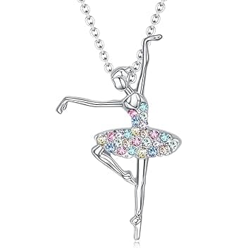 ZILZUFA ZILZUFA Collana per Ragazza e Ballerina, Pendente con Ciondolo a Forma di Ballerina, Regalo per Amanti della Danza Classica, Collana per Ragazza