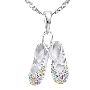 TSUOUKL TSUOUKL Collana in argento 925 con ciondolo a forma di angelo,Pendente Collana con ciondolo a forma di ballerina, per bambine,ragazze,ideale come regalo per la Prima Comunione