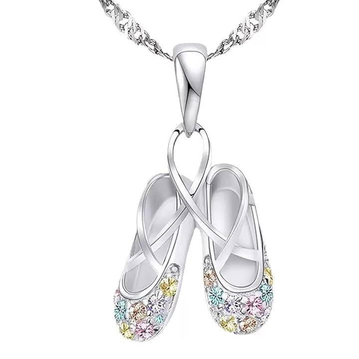 TSUOUKL TSUOUKL Collana in argento 925 con ciondolo a forma di angelo,Pendente Collana con ciondolo a forma di ballerina, per bambine,ragazze,ideale come regalo per la Prima Comunione