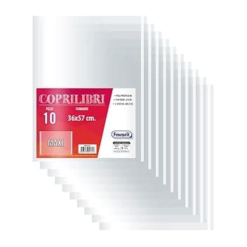 Favorit Coprilibri Formato Maxi 36x57 Trasparenti Finitura Liscia 10 pezzi