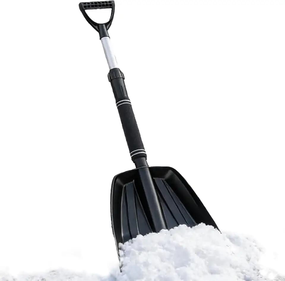 Pala da neve, pala invernale con manico telescopico, pala di sopravvivenza portatile, per il freddo, esterno, passerella da giardino