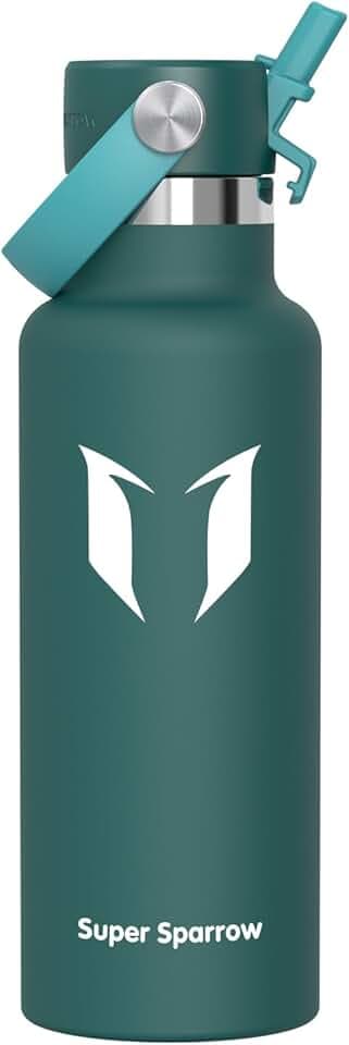 Super Sparrow Borraccia Termica, Acciaio Inox Bottiglia Termica - 350ml, 500ml, 750ml, 1L, 1.2L - Senza BPA Borracce, Borraccia Bambini per Scuola, Sport, Campeggio, Yoga, Palestra, Ciclismo ClimatePartner certified
