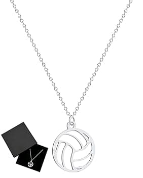 TPZORJX TPZORJX pallavolo idee regalo,Collana cava da pallavolo in acciaio inox Love collana minimalista gioielli sportivi catena clavicola regali per ragazze adolescenti ragazzi,Con 1 scatola regalo