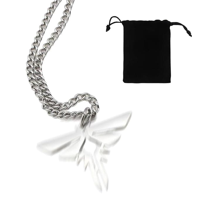 PYEUIFT Collana Lucciola, Last of Us Collana Argento, in Acciaio Inossidabile, con Sacchetto in Velluto, Gioiello Tematico, Regalo per Adolescenti, Ragazzi e Ragazze