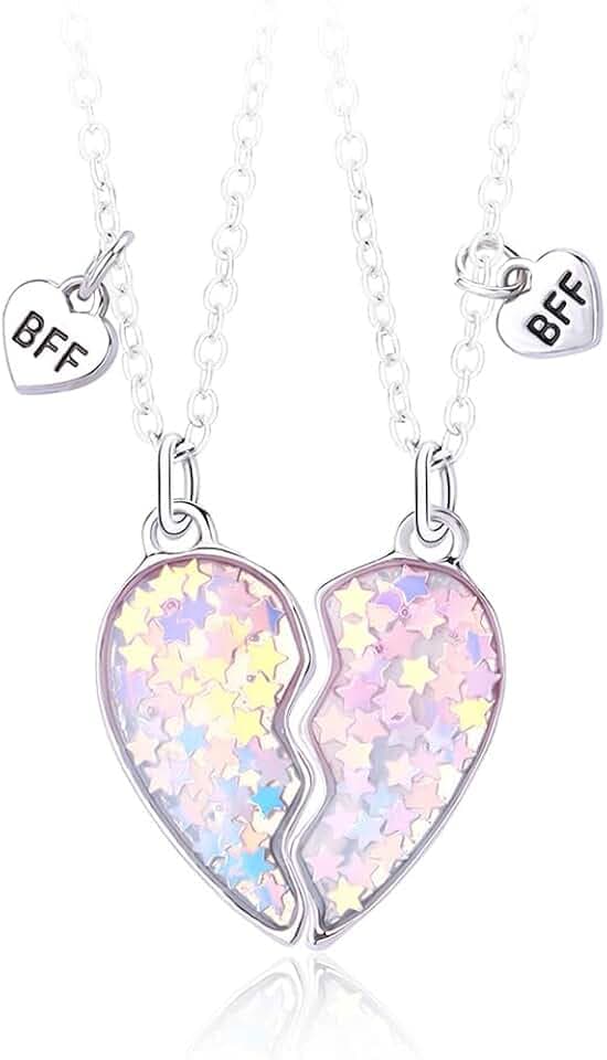 UIEXAY Collana, 2 Pz Collana Cuore Spezzato Collana Amicizia, Ragazze Collana Dell'amicizia, Ciondolo Sorelle Gioielli Amicizia Regalo, Per Amici, Amanti, San Valentino