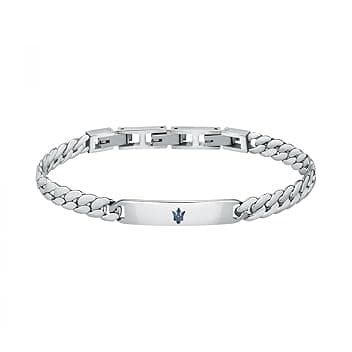 Maserati Jewels Bracciale Uomo in Acciaio, IP blu - JM222AVD05, Lunghezza 22 cm, Idea regalo per Papà, Fidanzato, Amico