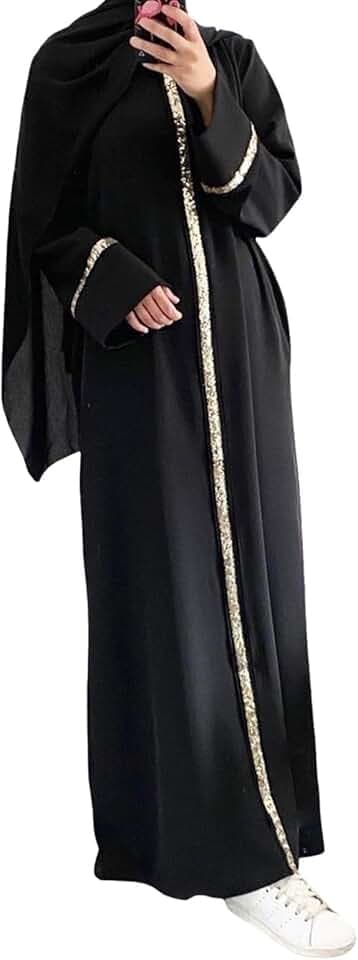 Abiti musulmani per le donne causale Plus Size Manica lunga Abaya Abito caftani Islamico Dubai Abiti Preghiera Thobe Dubai Outfit Flowy Maxi Abito da sera Robe Moschea Preghiera Ramadan Abbigliamento