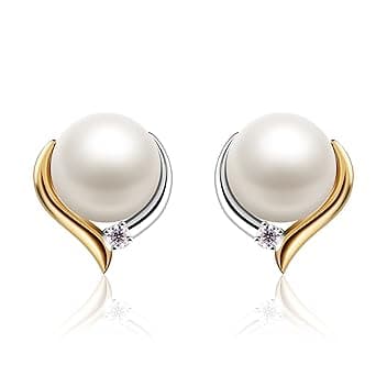 Jewlldeen Orecchini da Donna Argento 925 con Perle Cuore Regali di Gioielli Regalo per Donna/Mogli/sorelle