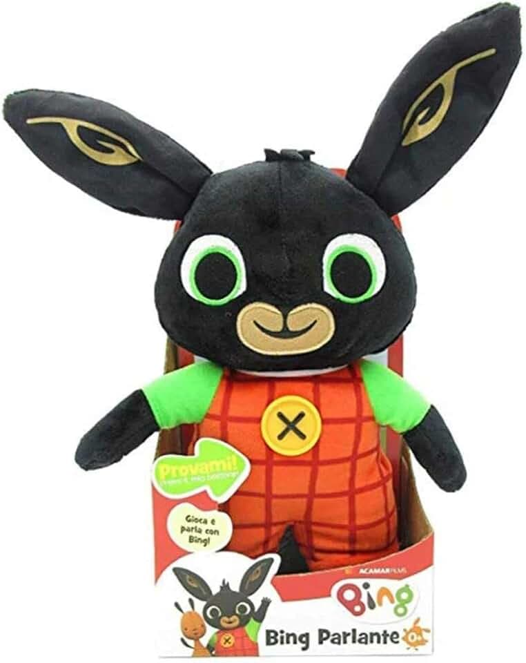 Giochi Preziosi Bing Peluche Parlante Altezza 33 cm, Giochi Bambini 0 Mesi +, Peluche Neonato, Ripete le Sue Frasi Preferite con la Voce Originale, Ideale per Compagnia Durante la Nanna