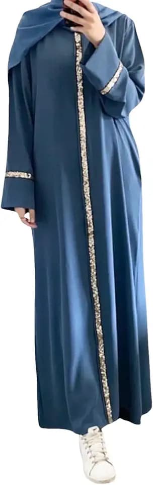 Abiti musulmani per le donne causale plus size manica lunga abaya abito caftani islamico Dubai abiti preghiera Thobe Dubai Outfit Flowy Maxi abito da sera Abaya abito abito da moschea preghiera