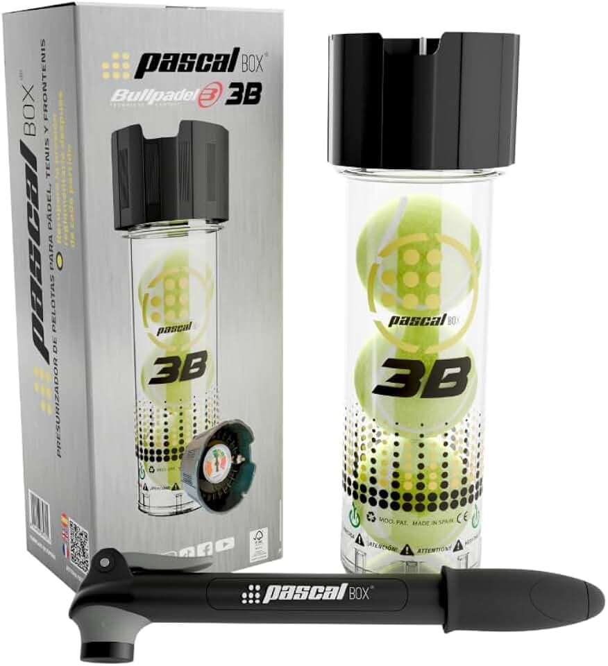 Pascal Box - Pressurizzatore per palline da padel con pompa | Accessori per padel Palline da padel | Pressurizzatore per palline da padel e palline da tennis