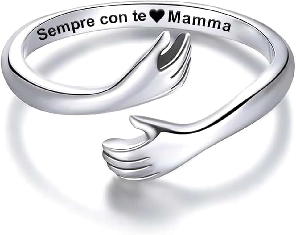 Bramart Anello da Donna Argento Sterling 925 Anello Ispirazionale e di Incoraggiamento per Mamma Figlia Sorelle Donne Ragazze Dimensione Pollice Regolabile Anelli di Apertura