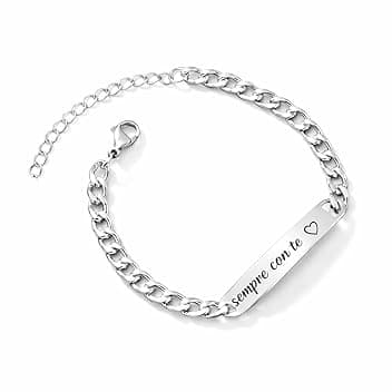 Collana dream Bracciale in Acciaio inossidabile Personalizzato con Incisione – Piastrina ID con Nome/Frase/ – Regalo per Uomo e Donna, Coppia, Amicizia, Anniversario