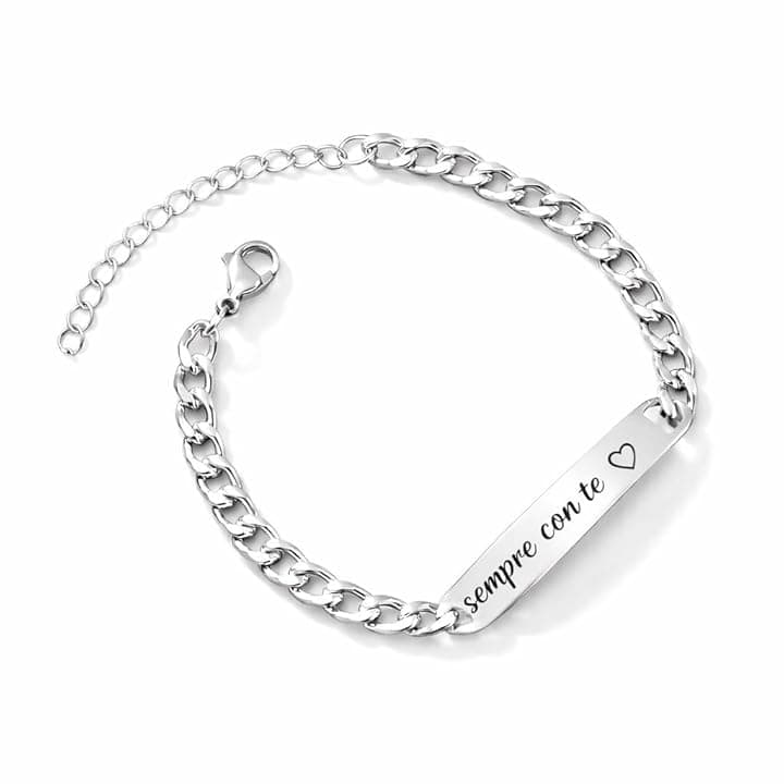 Collana dream Bracciale in Acciaio inossidabile Personalizzato con Incisione – Piastrina ID con Nome/Frase/ – Regalo per Uomo e Donna, Coppia, Amicizia, Anniversario