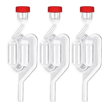 3 Pcs Gorgogliatore Fermentazione Plastica, Gorgogliatore con Tappi in Gomma, Fermentatore, Alambicco per Grappa, Airlock Trasparente di Fermentazione La Produzione di Birra, Vino, Sottaceti