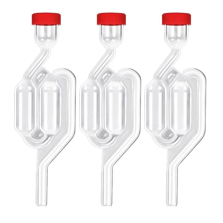 3 Pcs Gorgogliatore Fermentazione Plastica, Gorgogliatore con Tappi in Gomma, Fermentatore, Alambicco per Grappa, Airlock Trasparente di Fermentazione La Produzione di Birra, Vino, Sottaceti