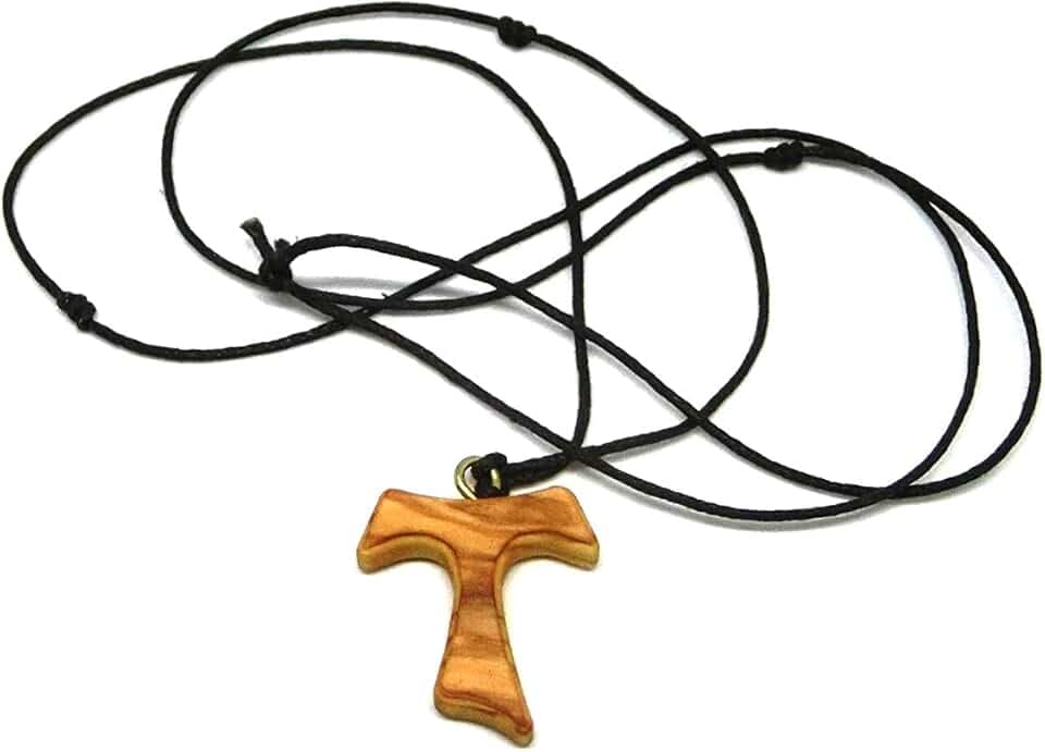 GTBITALY GTBITALY 10.442.90 LAC collana croce tau 2,5 cm san francesco assisi legno di ulivo pace comunione 3 nodi