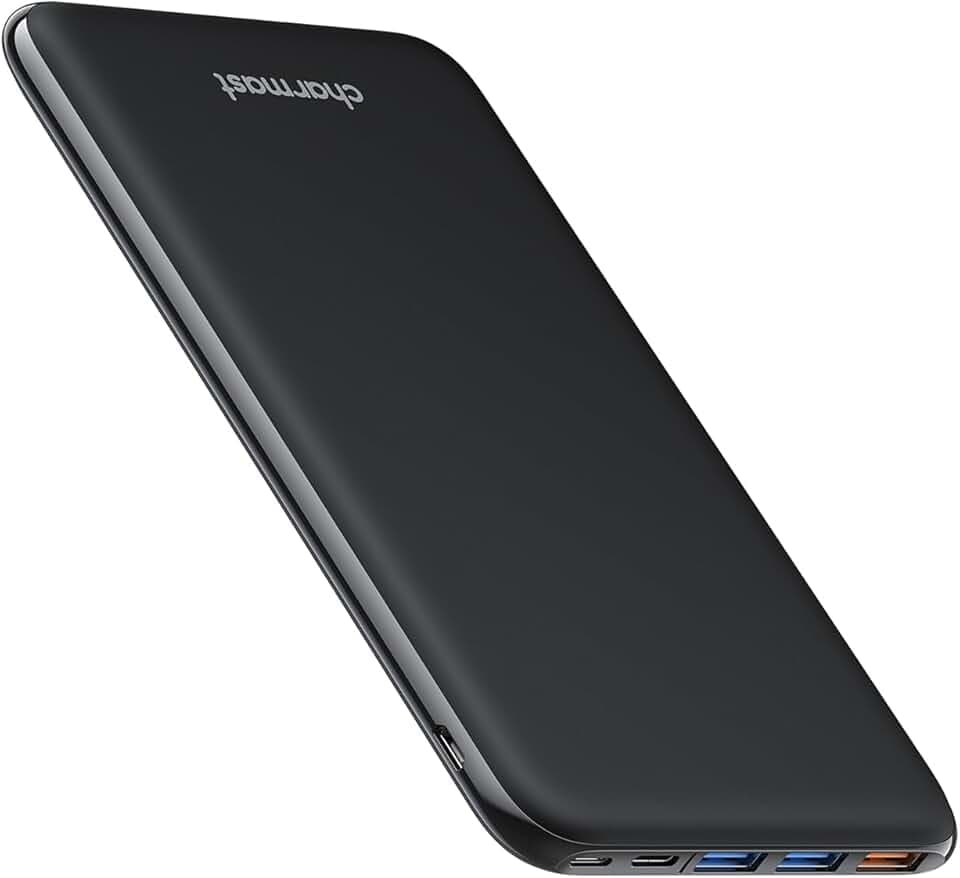 Charmast Power Bank 26800mAh, Caricatore Portatile USB C Powerbank Batteria Ultra Sottile con 3 Ingresso & 4 Uscita Compatibile con iPhone Samsung Huawei Xiaomi HONOR Smartphone Tablet ClimatePartner certified