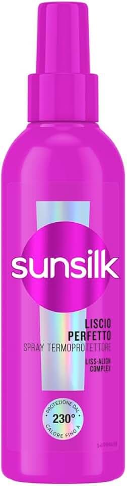 Sunsilk Spray Termoprotettore Capelli, Linea Liscio Perfetto, Senza Risciacquo, Anticrespo Capelli, Protegge dal Calore, Texture Ultra-leggera, con Olio di Argan, Proteine della Seta e Biotina, 200ml