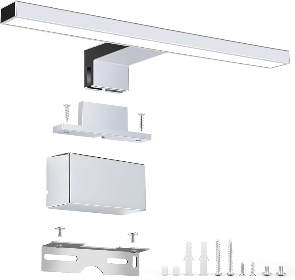 Lampada LED per Specchio da Bagno, 5W 30 cm 230 V Neutra 4000K, Lampada da Moderna per Luce da Trucco, Lampada da Armadio Luce da Parete per Bagno. IP 44 Impermeabile Alluminante(1264-30)