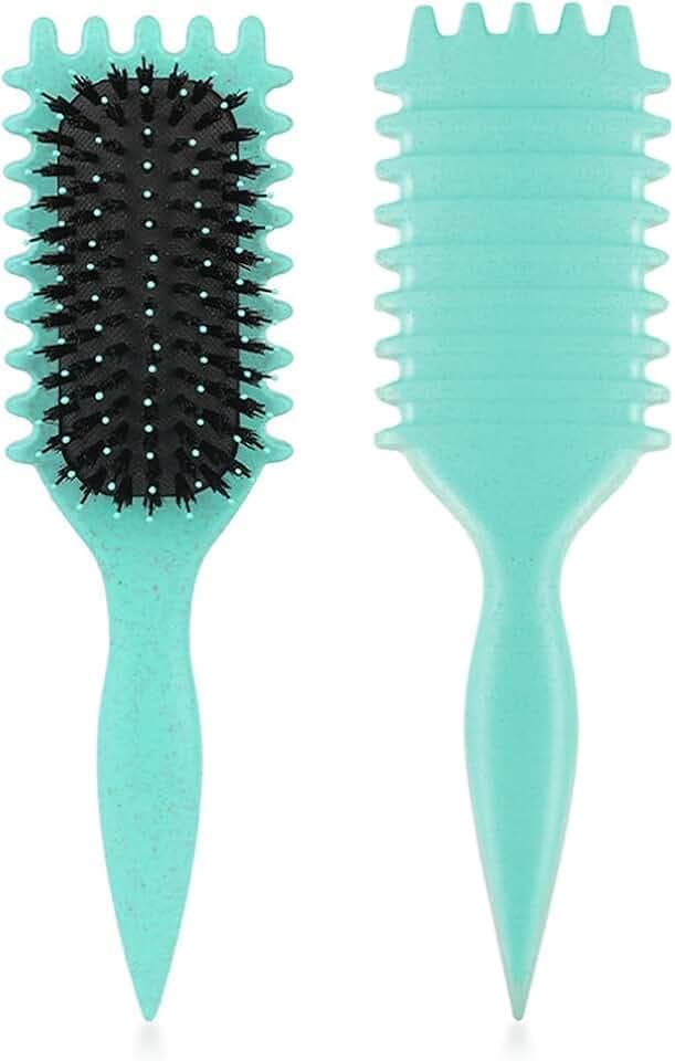 Spazzola Capelli Ricci,spazzola ricci styling,Per Definizione Arricciacapelli,Per Pettinatura Da Donna(Verde)